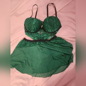 Green Push Up Babydoll Lingerie